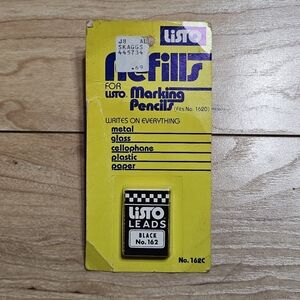 Listo Marking Pencil Refills No. 162 Black Marking Leads Sealed Unused